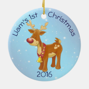 Décoration En Céramique Rudolph mignon pour ęr Noël du bébé