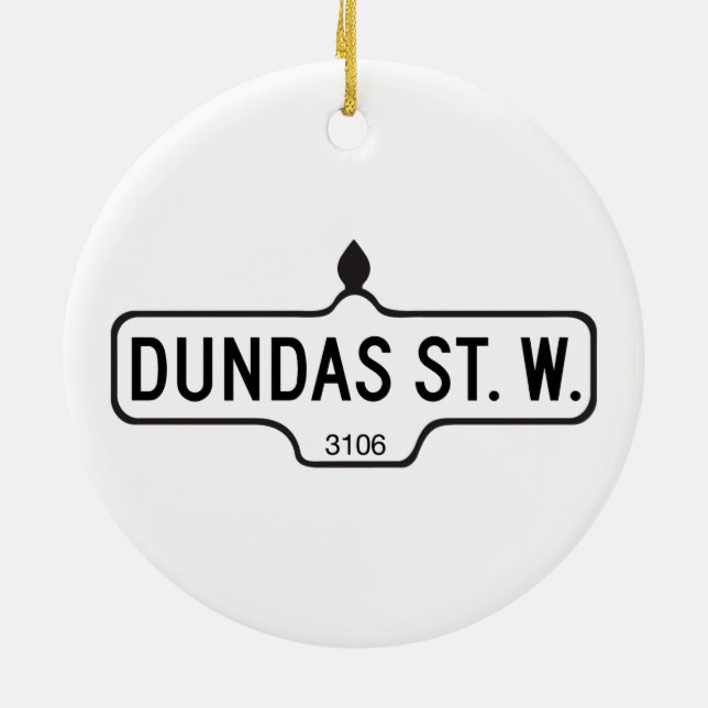 Décoration En Céramique Rue de Dundas occidentale, plaque de rue de (Dos)