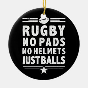 Décoration En Céramique Rugby Just Balls Drôle Pas De Pads Pas De Casques