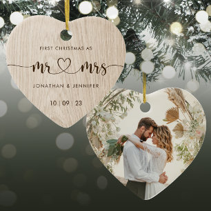 Décoration En Céramique Rustic M. et Mme Mariage Photo