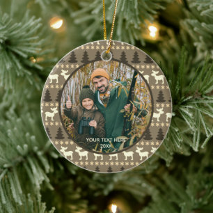 Décoration En Céramique Rustic Moose Trees Wilderness Deux photos Brown