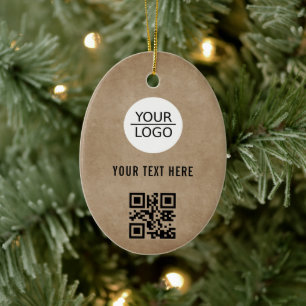 Décoration En Céramique Rustique Ajoutez votre logo Code QR Texte personna