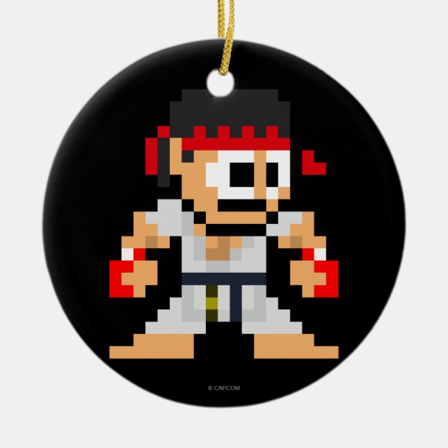 Décoration En Céramique Ryu à 8 bits (Devant)