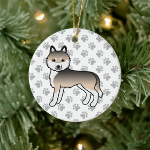 Décoration En Céramique Sable Siberian Husky Chien de Dessin Animé Mignon
