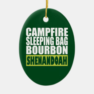 Décoration En Céramique Sac couché de feu de camp Bourbon Shenandoah
