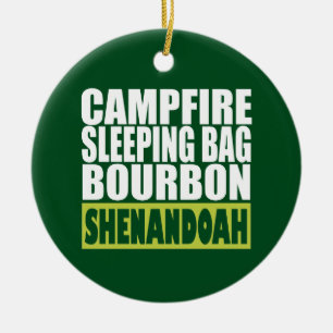 Décoration En Céramique Sac couché de feu de camp Bourbon Shenandoah