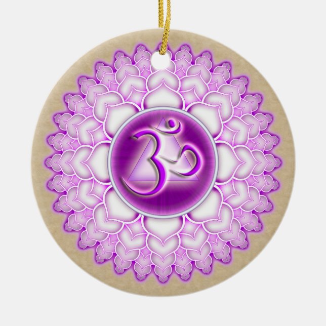 Décoration En Céramique Sahasrara ou Crown le 7ème Chakra (Devant)