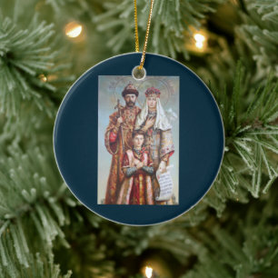 Décoration En Céramique Saint-Martyrs royaux Nicolas II Saints orthodoxes