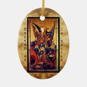 Décoration En Céramique Saint Michael Vanquishing Devil Prière