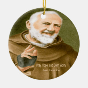 Décoration En Céramique Saint Padre Pio