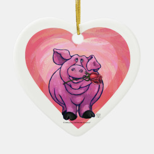 Décoration En Céramique Saint Valentin au cochon