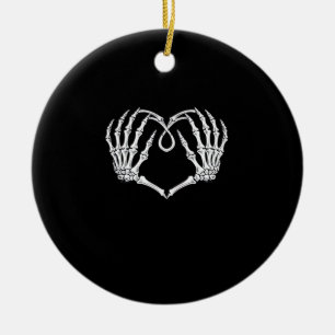 Décoration En Céramique Saint Valentin Coeur gothique Avec Squelette Mains