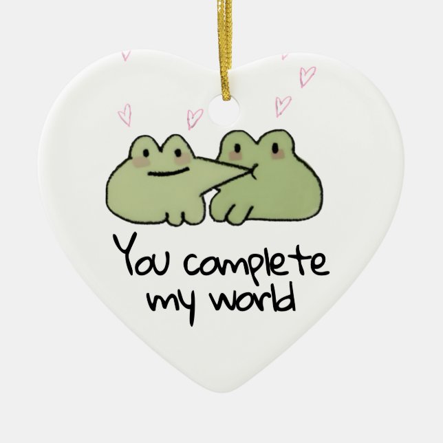 Décoration En Céramique Saint Valentin Cute Frog Love Couple (Devant)