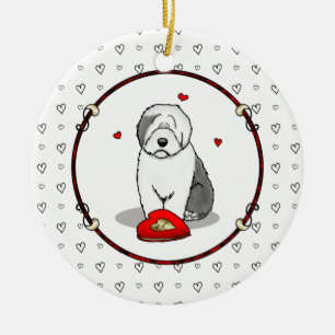 Décoration En Céramique Saint-Valentin Vieux anglais Chien de mer gris 1 m