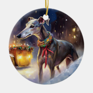 Décoration En Céramique Saison de Noël Greyhound