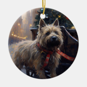 Décoration En Céramique Saison Festive de Noël à Cairn Terrier