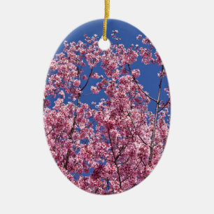 Décoration En Céramique Sakura Cherry Fleurit Dans Le Bleu