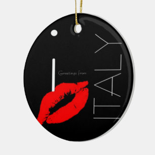 Décoration En Céramique Salutations d'Italie Red Lipstick Love Kiss