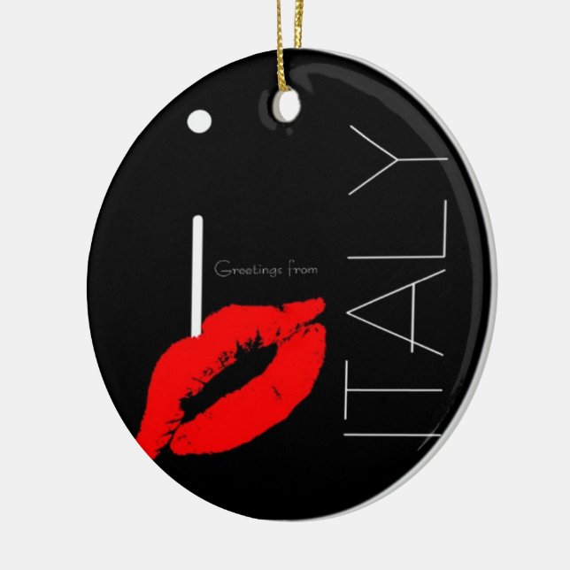 Décoration En Céramique Salutations d'Italie Red Lipstick Love Kiss (Gauche)
