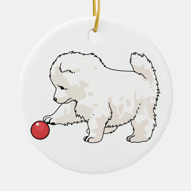 Décoration En Céramique Samoyed Puppy (Devant)