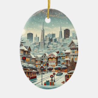 Décoration En Céramique San Francisco Christmas Elegance - SF Card