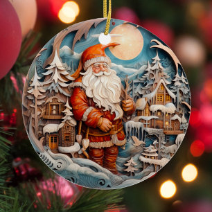 Décoration En Céramique Santa Claus de Noël personnalisé