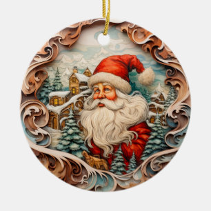 Décoration En Céramique Santa Claus de Noël personnalisé
