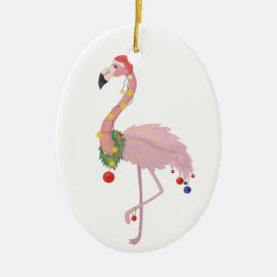 Décoration En Céramique santa claus flamingo