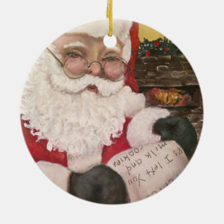 Décoration En Céramique Santa Claus List 2 Sided Ornament