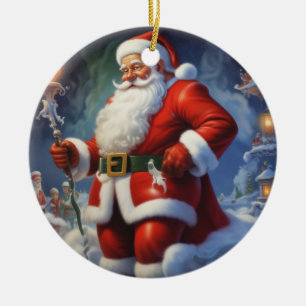 Décoration En Céramique Santa Clause Joyeux Noël Bonne année