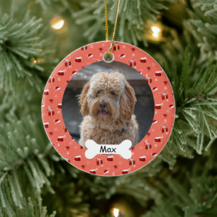 Décoration En Céramique Santa Hat Personnalisé Animaux de compagnie Chien