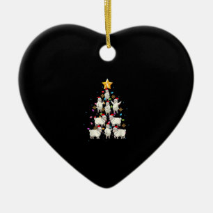 Décoration En Céramique Santa Sheep Christmas Tree Lights Funny Sheep Veni