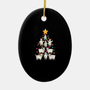 Décoration En Céramique Santa Sheep Christmas Tree Lights Funny Sheep Veni
