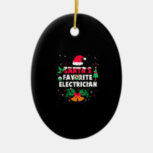 Décoration En Céramique Santas Electricien favori Noël Noël Noël Cadeau