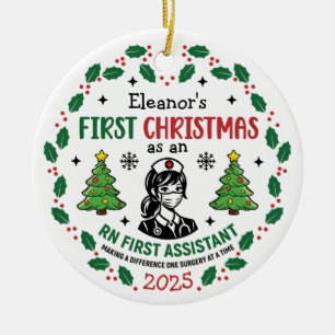 Décoration En Céramique Sapin de Noël de l'infirmière diplômée première as