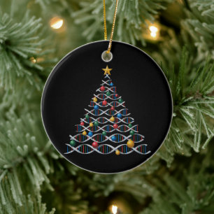 Décoration En Céramique Sapin de Noël en hélice d'ADN Professeur de biolog