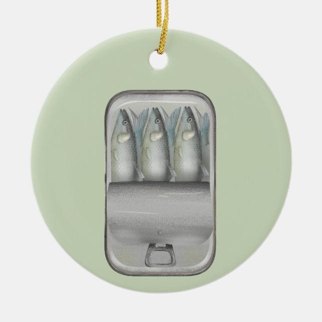Décoration En Céramique Sardines dans une boîte (Devant)