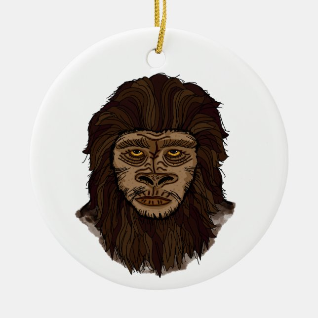 Décoration En Céramique Sasquatch Bigfoot marécage Ape Cryptid Monster (Devant)