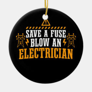 Décoration En Céramique Sauver Un Fuse Blow Un Électricien Fun Lightning