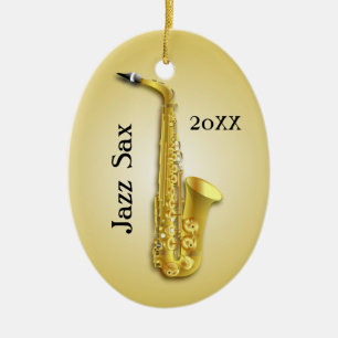Décoration En Céramique Saxophone musicien Custom Photo Orament