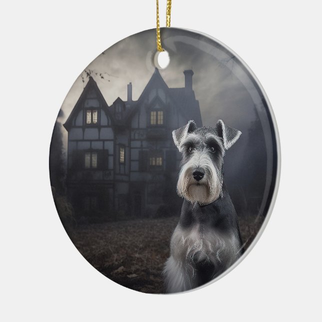 Décoration En Céramique Scandale d'Halloween Schnauzer Miniature (Gauche)