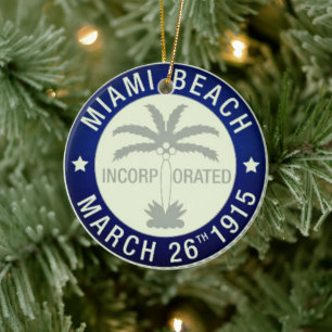 Décoration En Céramique Sceau de Miami Beach, Floride