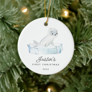 Décoration En Céramique Scellant de Noël de bébé pour la première fois Pho