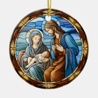 Décoration En Céramique Scène de la Nativité de Noël en verre