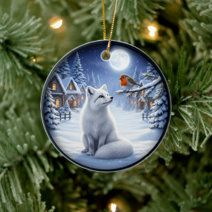 Décoration En Céramique Scène de Noël festive charmante