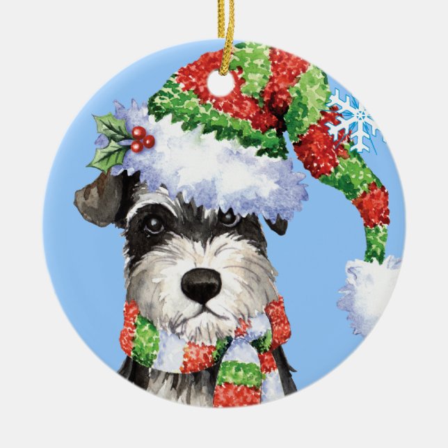 Décoration En Céramique Schnauzer miniature heureux de Howlidays (Devant)