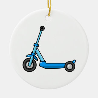 Décoration En Céramique Scooter bleu de coup-de-pied/poussée de bande