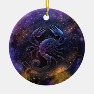 Décoration En Céramique Scorpio signe Zodiac Aquarelle Design