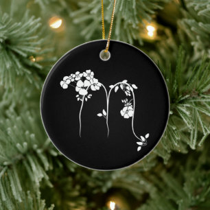 Décoration En Céramique Scorpio signe zodiaque floral noir
