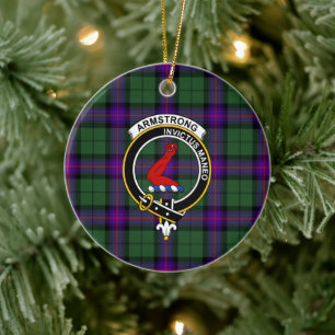 Décoration En Céramique Scottish Clan Armstrong Modern Tartan and Crest